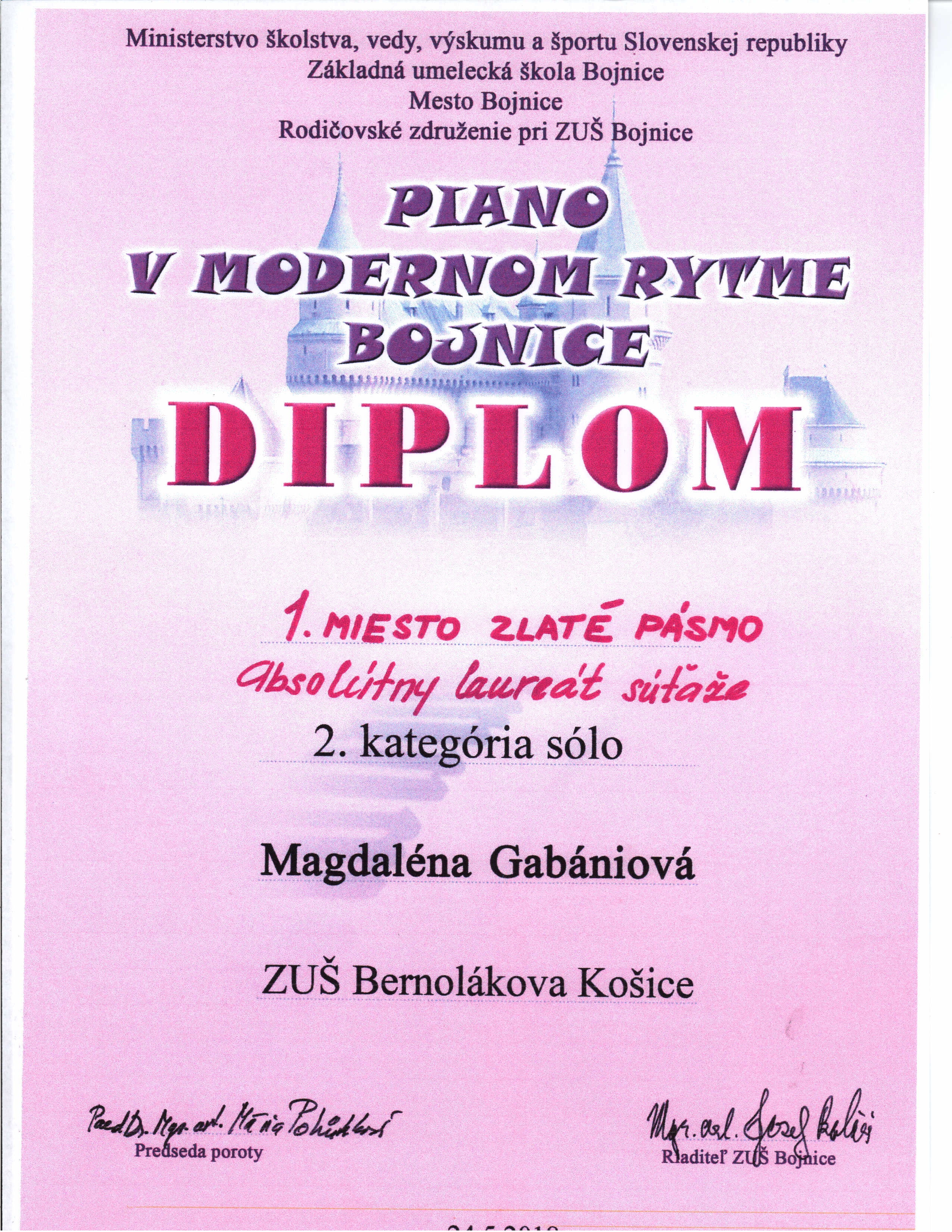 Piano v modernom rytme – Bojnice 2018