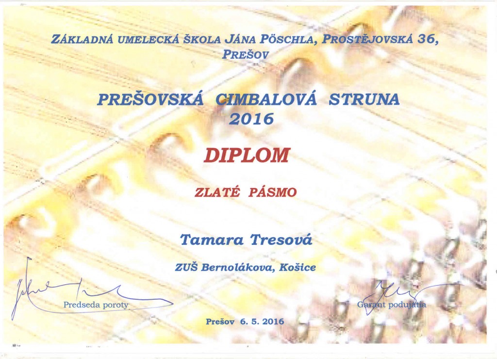 Prešovská cimbalová struna 2016