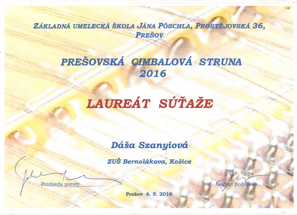 Prešovská cimbalová struna 2016