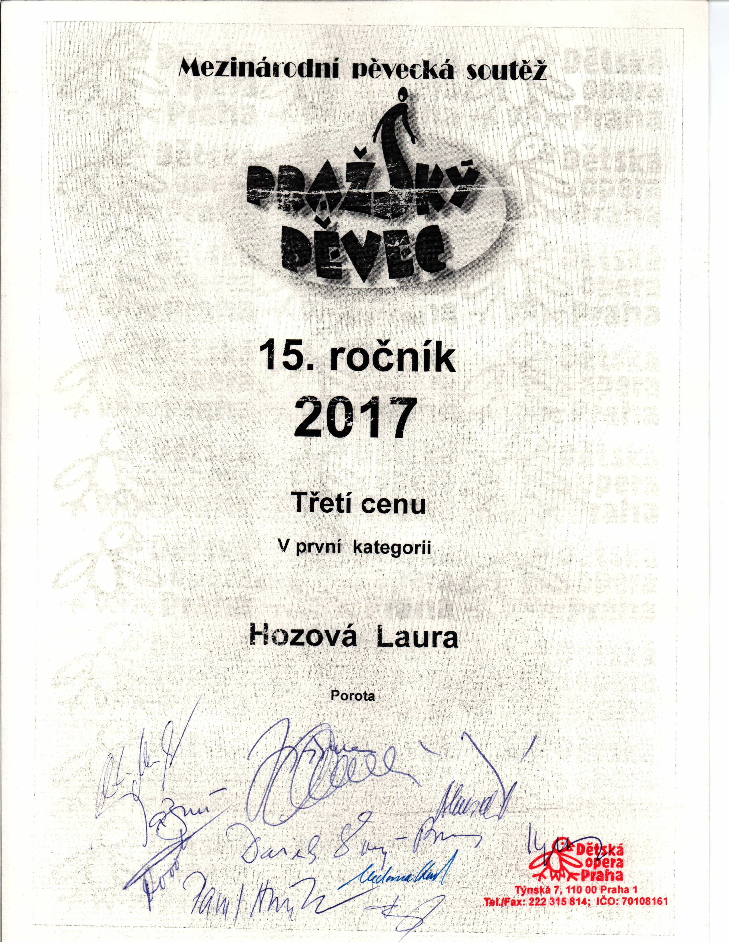 Pražský pěvec 2017