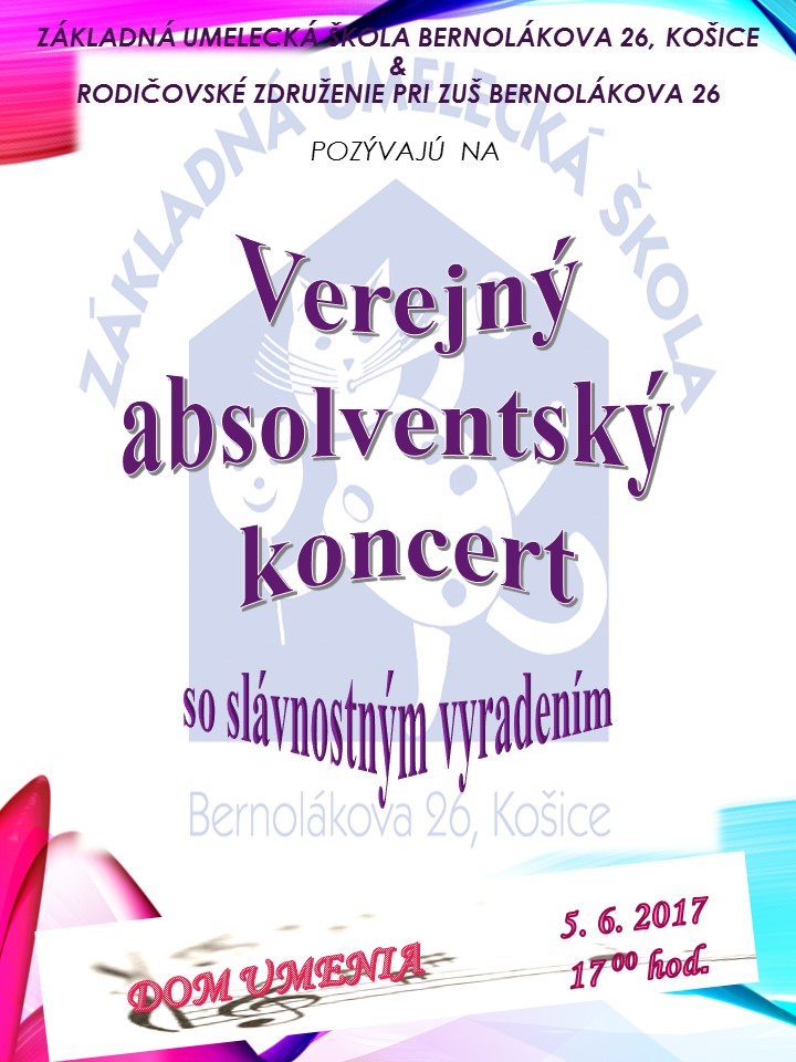 Verejný absolventský koncert 5.6.2017